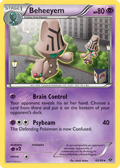 Rare Pokémon card Beheeyem 62/99 from Next Destinies expansion