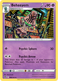 Uncommon Pokémon card Beheeyem 080/195 from Silver Tempest expansion