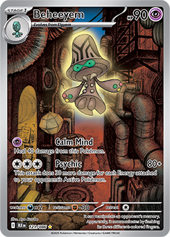 Illustration rare Pokémon card Beheeyem 121/86 from Black Bolt expansion