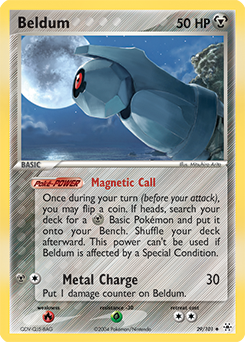 Uncommon Pokémon card Beldum 29/101 from Ex Hidden Legends expansion