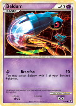 Common Pokémon card Beldum 44/95 from Unleashed expansion