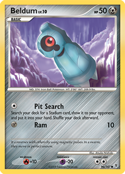 Common Pokémon card Beldum 90/147 from Supreme Victors expansion