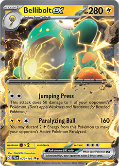 Double rare Pokémon card Bellibolt ex 079/193 from Paldea Evolved expansion