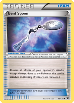 Uncommon Pokémon card Bent Spoon 93/124 from Fates Collide expansion