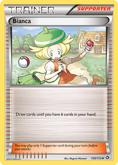 Uncommon Pokémon card Bianca 109/113 from Legendary Treasures expansion