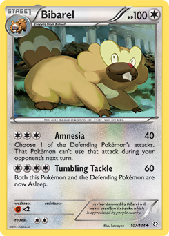 Uncommon Pokémon card Bibarel 107/124 from Dragons Exalted expansion