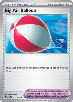 Uncommon Pokémon card Big Air Balloon 155/165 from 151 expansion