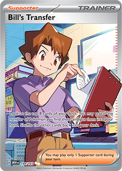 Ultra rare Pokémon card Bill's Transfer 194/165 from 151 expansion