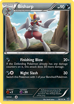 Uncommon Pokémon card Bisharp 76/101 from Noble Victories expansion