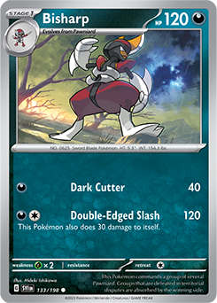 Common Pokémon card Bisharp 133/198 from Scarlet & Violet expansion