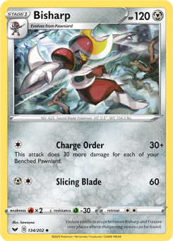 Bisharp 134/202 Pokémon card from Sword & Shield for sale at best price