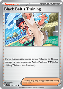Common Pokémon card Black Belt's Training 143/159 from Journey Together expansion
