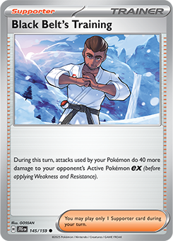 Common Pokémon card Black Belt's Training 145/159 from Journey Together expansion