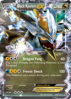 Carte Pokémon Pokémon EX Black Kyurem EX 100/113 de la série Legendary Treasures