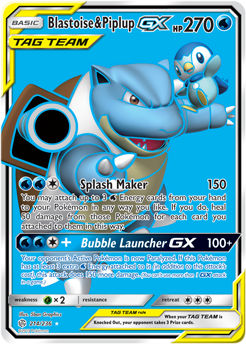 Blastoise Piplup GX 214/236 Pokémon card from Cosmic Eclipse for sale at best price