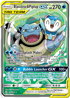 Blastoise Piplup GX 215/236 Pokémon card from Cosmic Eclipse for sale at best price