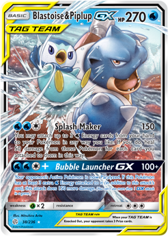 Blastoise Piplup GX 38/236 Pokémon card from Cosmic Eclipse for sale at best price