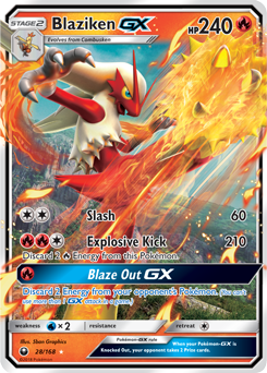 Blaziken GX 28/168 Pokémon card from Celestial Storm for sale at best price