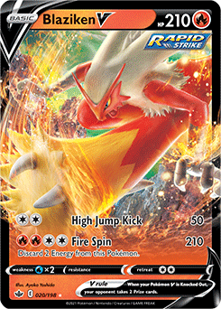 Blaziken V 20/198 Pokémon card from Chilling Reign for sale at best price