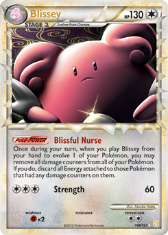 Prime Pokémon Pokémon card Blissey 106/123 from HeartGold SoulSilver expansion