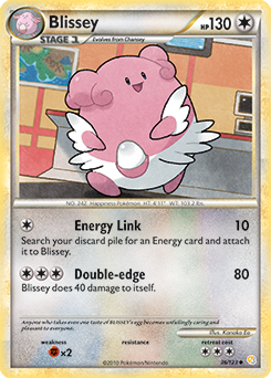 Uncommon Pokémon card Blissey 36/123 from HeartGold SoulSilver expansion
