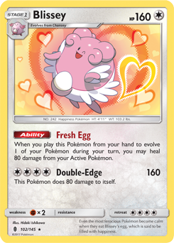 Blissey 102/145 Pokémon card from Guardians Rising for sale at best price