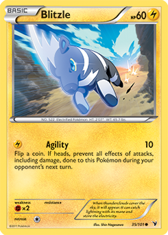 Common Pokémon card Blitzle 35/101 from Noble Victories expansion