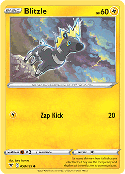 Common Pokémon card Blitzle 053/185 from Vivid Voltage expansion