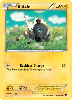 Common Pokémon card Blitzle 48/122 from Breakpoint expansion