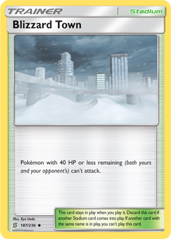 Uncommon Pokémon card Blizzard Town 187/236 from Unified Minds expansion