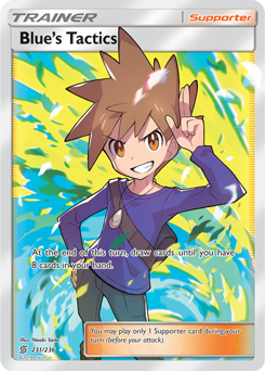 Full Art Trainer Pokémon card Blue's Tactics 231/236 from Unified Minds expansion