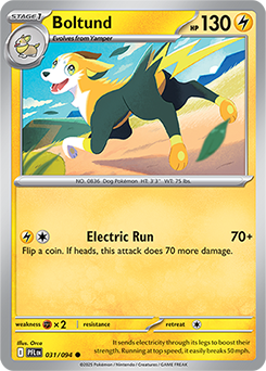 Common Pokémon card Boltund 31/94 from Phantasmal Flames expansion