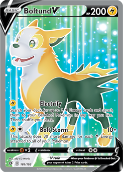 Full Art Pokémon Pokémon card Boltund V 181/192 from Rebel Clash expansion