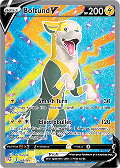 Full Art V Pokémon card Boltund V 249/264 from Fusion Strike expansion