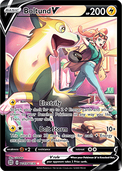 Ultra rare V Pokémon card Boltund V TG13/TG30 from Brilliant Stars expansion