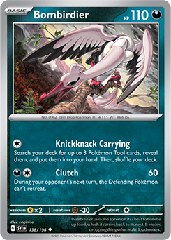 Uncommon Pokémon card Bombirdier 138/198 from Scarlet & Violet expansion