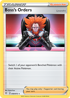 Boss's Orders 058/072 Pokémon card from Shining Fates for sale at best price