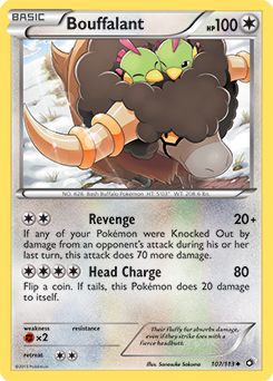 Carte Pokémon Bouffalant 107/113 de la série Legendary Treasures en vente au meilleur prix