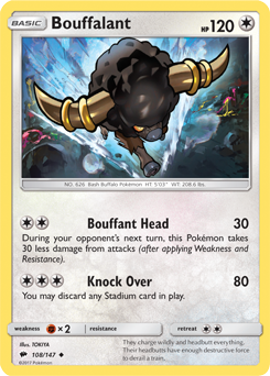 Bouffalant 108/147 Pokémon card from Burning Shadows for sale at best price