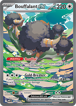 Special illustration rare Pokémon card Bouffalant ex 170/86 from White Flare expansion