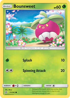 Common Pokémon card Bounsweet 17/236 from Unified Minds expansion