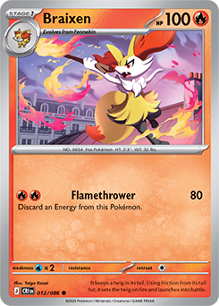 Braixen 12/86 Pokémon card from Chaos Rising for sale at best price