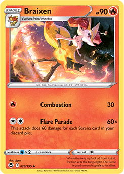Braixen 026/195 Pokémon card from Silver Tempest for sale at best price