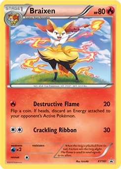 Promo Pokémon card Braixen XY161 from XY Promos expansion