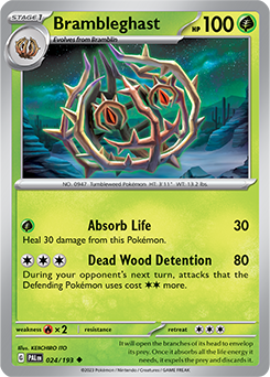 Uncommon Pokémon card Brambleghast 024/193 from Paldea Evolved expansion