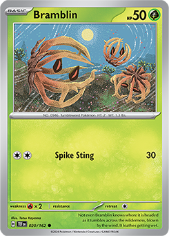 Bramblin 20/162 Pokémon card from Temporal Forces for sale at best price
