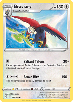Braviary 137/203 Pokémon card from Evolving Skies for sale at best price