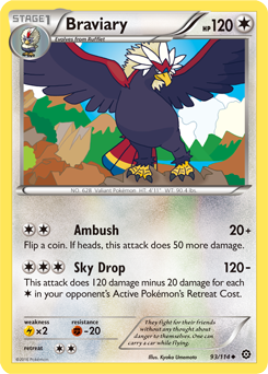 Braviary 93/114 Pokémon card from Steam Siege for sale at best price