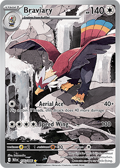 Illustration rare Pokémon card Braviary 155/86 from Black Bolt expansion