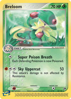 Breloom 33/100 Pokémon card from Ex Sandstorm for sale at best price